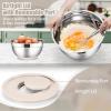 imageEfar Stainless Steel Mixing Bowls with Lids Set 5Piece Nesting Salad Bowls with 3 Grater Attachments and NonSlip Bottoms Size 46 26 2 15 1QT for Kitchen KhakiKhaki