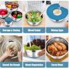 imageEfar Stainless Steel Mixing Bowls with Lids Set 5Piece Nesting Salad Bowls with 3 Grater Attachments and NonSlip Bottoms Size 46 26 2 15 1QT for Kitchen KhakiBlue