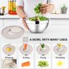 imageEfar Stainless Steel Mixing Bowls with Lids Set 5Piece Nesting Salad Bowls with 3 Grater Attachments and NonSlip Bottoms Size 46 26 2 15 1QT for Kitchen KhakiKhaki