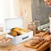 imageEfar Vintage Bread Box for Kitchen Countertop Black Metal Bread Storage Container Retro Bread Bin for PastriesLoavesDry Food Large Capacity ampamp Modern Design 167 x 9 x 64White