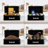 imageEfar Vintage Bread Box for Kitchen Countertop Black Metal Bread Storage Container Retro Bread Bin for PastriesLoavesDry Food Large Capacity ampamp Modern Design 167 x 9 x 64Black