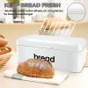 imageEfar Vintage Bread Box for Kitchen Countertop Black Metal Bread Storage Container Retro Bread Bin for PastriesLoavesDry Food Large Capacity ampamp Modern Design 167 x 9 x 64White