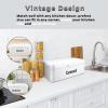 imageEfar Vintage Bread Box for Kitchen Countertop White Metal Bread Storage Container Retro Bread Bin for PastriesLoavesDry Food Large Capacity ampamp Modern Design 167 x 9 x 64White