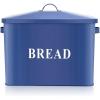 imageBlack Bread Box for Kitchen Countertop Efar Metal Bread Bin Holder for Modern Farmhouse Decor Extra Large ampamp High Capacity Storage Container  13quot x 98quot x 73quot  Holds 2 Loaves Vintage StyleBlue