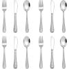 imageEfar 12Piece Kids Silverware Stainless Steel Toddler Preschooler Utensils with Adult Look Hammered Flatware Includes 4 Forks 4 Spoons 4 Knives Safe for Self Feeding NonToxic ampamp Dishwasher SafeSilver