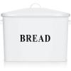 imageEfar Bread Box Metal Bread Box with Lid for Kitchen Countertop Large Bread Bin Holder Storage Container  13quot x 98quot x 73quot  Holds 2 Loaves Modern Farmhouse ampamp Vintage Style  WhiteWhite