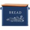 imageEfar Bread Box for Kitchen Countertop Metal Bread Storage Container Bin with Bamboo Lid for Cutting Bread Extra Large ampamp Farmhouse Style 13 x 72 x98 WhiteNavy Blue