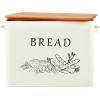 imageEfar Bread Box for Kitchen Countertop Metal Bread Storage Container Bin with Bamboo Lid for Cutting Bread Extra Large ampamp Farmhouse Style 13 x 72 x98 WhiteCream