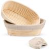 imageEfar Bread Proofing Basket Set of 2 9 Inch Round Dough Bowls for Rising Sourdough Bread Baking Supplies with Liners for Home and Professional BakingOval