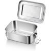 imageEfar Stainless Steel Bento Box Large 2400ml Metal Lunch Box 81oz LeakProof Lunch Food Container with Lids and Divider Reusable Meal Storage for Camping Picnic Travel Work1