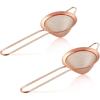imageFine Mesh Strainer Set of 2 Efar 33 Inches Stainless Steel Tea Strainer with Long Handle Small Conical Mesh Strainers Sieve for Cocktail Coffee Food Rust Proof ampamp Easy to CleanGoldCopper2