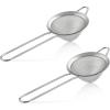 imageFine Mesh Strainer Set of 2 Efar 33 Inches Stainless Steel Tea Strainer with Long Handle Small Conical Mesh Strainers Sieve for Cocktail Coffee Food Rust Proof ampamp Easy to CleanGoldSilver2