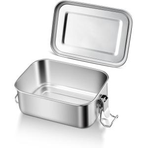 imageEfar Stainless Steel Bento Box Large 2400ml Metal Lunch Box 81oz LeakProof Lunch Food Container with Lids and Divider Reusable Meal Storage for Camping Picnic Travel Work1