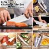 imageEfar 12Piece Kitchen Knife Set Stainless Steel Chef Knives Set with 6 Blade Guards Sharp Kitchen Cooking Knife with Ergonomic Handle AntiRust ampamp Easy to Clean MulticolorCream