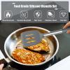 imageEfar 14 Pieces Silicone Cooking Utensils Set Kitchen Utensils Set with Holder Spatula Ladle Spoon Tong Slotted Turner for Nonstick Cookware Heat Resistant ampamp Stainless Steel Handle BlackGray