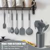imageEfar 14 Pieces Silicone Cooking Utensils Set Kitchen Utensils Set with Holder Spatula Ladle Spoon Tong Slotted Turner for Nonstick Cookware Heat Resistant ampamp Stainless Steel Handle BlackGray