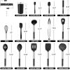imageEfar 14 Pieces Silicone Cooking Utensils Set Kitchen Utensils Set with Holder Spatula Ladle Spoon Tong Slotted Turner for Nonstick Cookware Heat Resistant ampamp Stainless Steel Handle BlackBlack