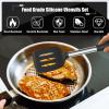 imageEfar 14 Pieces Silicone Cooking Utensils Set Kitchen Utensils Set with Holder Spatula Ladle Spoon Tong Slotted Turner for Nonstick Cookware Heat Resistant ampamp Stainless Steel Handle BlackBlack