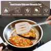 imageEfar 14 Pieces Silicone Cooking Utensils Set Kitchen Utensils Set with Holder Spatula Ladle Spoon Tong Slotted Turner for Nonstick Cookware Heat Resistant ampamp Stainless Steel Handle BlackKhaki