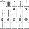 imageEfar 14 Pieces Silicone Cooking Utensils Set Kitchen Utensils Set with Holder Spatula Ladle Spoon Tong Slotted Turner for Nonstick Cookware Heat Resistant ampamp Stainless Steel Handle BlackGray