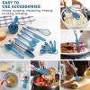 imageEfar 25PCS Mixing Bowls with Lid Set Stainless Steel Nesting Prep Bowls with Grater Attachments NonSlip Bottoms for Cooking Baking Serving Food Storage 4626215107QT  BlueBlue