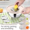 imageEfar 25PCS Mixing Bowls with Lid Set Stainless Steel Nesting Prep Bowls with Grater Attachments NonSlip Bottoms for Cooking Baking Serving Food Storage 4626215107QT  BlueKhaki