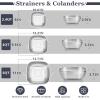 imageEfar 3 Pack Colander for Kitchen Square Stainless Steel Metal Strainer Colander with Handle for Draining Food Pasta Vegetable MicroPerforated ampamp Elevated Feet Dishwasher Safe2446QT