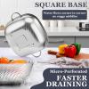 imageEfar 3 Pack Colander for Kitchen Square Stainless Steel Metal Strainer Colander with Handle for Draining Food Pasta Vegetable MicroPerforated ampamp Elevated Feet Dishwasher Safe2446QT