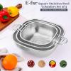 imageEfar 3 Pack Colander for Kitchen Square Stainless Steel Metal Strainer Colander with Handle for Draining Food Pasta Vegetable MicroPerforated ampamp Elevated Feet Dishwasher Safe2446QT