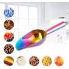 imageEfar 6 Ounce Ice Scoop Set of 2 Small Stainless Steel Scoops for Ice CubeCandyFlourSugar Metal Utility Scoops for Canisters Baking Kitchen Pantry Rust Free ampamp Dishwasher SafeRainbow