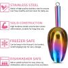 imageEfar 6 Ounce Ice Scoop Set of 2 Small Stainless Steel Scoops for Ice CubeCandyFlourSugar Metal Utility Scoops for Canisters Baking Kitchen Pantry Rust Free ampamp Dishwasher SafeRainbow