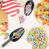 imageEfar 6 Ounce Ice Scoop Set of 2 Small Stainless Steel Scoops for Ice CubeCandyFlourSugar Metal Utility Scoops for Canisters Baking Kitchen Pantry Rust Free ampamp Dishwasher SafeBlack