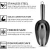 imageEfar 6 Ounce Ice Scoop Set of 2 Small Stainless Steel Scoops for Ice CubeCandyFlourSugar Metal Utility Scoops for Canisters Baking Kitchen Pantry Rust Free ampamp Dishwasher SafeBlack