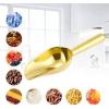 imageEfar 6 Ounce Ice Scoop Set of 2 Small Stainless Steel Scoops for Ice CubeCandyFlourSugar Metal Utility Scoops for Canisters Baking Kitchen Pantry Rust Free ampamp Dishwasher SafeGold
