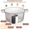 imageEfar 7QT Oval Dutch Oven Pot with Lid Enameled Cast Iron Dutch Oven with Dual Handles for Sourdough Bread Baking Cooking Nonstick Enamel Coated CookwareBlue NonToxic ampamp Easy CleanKhaki