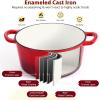 imageEfar 7QT Oval Dutch Oven Pot with Lid Enameled Cast Iron Dutch Oven with Dual Handles for Sourdough Bread Baking Cooking Nonstick Enamel Coated CookwareBlue NonToxic ampamp Easy CleanRed