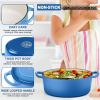 imageEfar 7QT Oval Dutch Oven Pot with Lid Enameled Cast Iron Dutch Oven with Dual Handles for Sourdough Bread Baking Cooking Nonstick Enamel Coated CookwareBlue NonToxic ampamp Easy CleanBlue