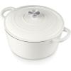 imageEfar 7QT Oval Dutch Oven Pot with Lid Enameled Cast Iron Dutch Oven with Dual Handles for Sourdough Bread Baking Cooking Nonstick Enamel Coated CookwareBlue NonToxic ampamp Easy CleanWhite