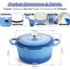 imageEfar 7QT Oval Dutch Oven Pot with Lid Enameled Cast Iron Dutch Oven with Dual Handles for Sourdough Bread Baking Cooking Nonstick Enamel Coated CookwareBlue NonToxic ampamp Easy CleanBlue