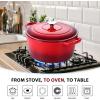 imageEfar 7QT Oval Dutch Oven Pot with Lid Enameled Cast Iron Dutch Oven with Dual Handles for Sourdough Bread Baking Cooking Nonstick Enamel Coated CookwareBlue NonToxic ampamp Easy CleanRed
