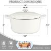 imageEfar 7QT Oval Dutch Oven Pot with Lid Enameled Cast Iron Dutch Oven with Dual Handles for Sourdough Bread Baking Cooking Nonstick Enamel Coated CookwareBlue NonToxic ampamp Easy CleanWhite