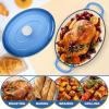 imageEfar 7QT Oval Dutch Oven Pot with Lid Enameled Cast Iron Dutch Oven with Dual Handles for Sourdough Bread Baking Cooking Nonstick Enamel Coated CookwareBlue NonToxic ampamp Easy CleanBlue