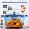 imageEfar 7QT Oval Dutch Oven Pot with Lid Enameled Cast Iron Dutch Oven with Dual Handles for Sourdough Bread Baking Cooking Nonstick Enamel Coated CookwareBlue NonToxic ampamp Easy CleanBlue