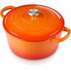 imageEfar 7QT Oval Dutch Oven Pot with Lid Enameled Cast Iron Dutch Oven with Dual Handles for Sourdough Bread Baking Cooking Nonstick Enamel Coated CookwareBlue NonToxic ampamp Easy CleanOrange