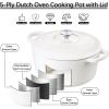 imageEfar 7QT Oval Dutch Oven Pot with Lid Enameled Cast Iron Dutch Oven with Dual Handles for Sourdough Bread Baking Cooking Nonstick Enamel Coated CookwareBlue NonToxic ampamp Easy CleanWhite