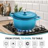 imageEfar 7QT Oval Dutch Oven Pot with Lid Enameled Cast Iron Dutch Oven with Dual Handles for Sourdough Bread Baking Cooking Nonstick Enamel Coated CookwareBlue NonToxic ampamp Easy CleanTeal Mist