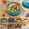 imageEfar 7QT Oval Dutch Oven Pot with Lid Enameled Cast Iron Dutch Oven with Dual Handles for Sourdough Bread Baking Cooking Nonstick Enamel Coated CookwareBlue NonToxic ampamp Easy CleanTeal Mist