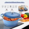imageEfar 7QT Oval Dutch Oven Pot with Lid Enameled Cast Iron Dutch Oven with Dual Handles for Sourdough Bread Baking Cooking Nonstick Enamel Coated CookwareBlue NonToxic ampamp Easy CleanBlue