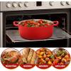 imageEfar 7QT Oval Dutch Oven Pot with Lid Enameled Cast Iron Dutch Oven with Dual Handles for Sourdough Bread Baking Cooking Nonstick Enamel Coated CookwareBlue NonToxic ampamp Easy CleanRed