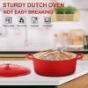 imageEfar 7QT Oval Dutch Oven Pot with Lid Enameled Cast Iron Dutch Oven with Dual Handles for Sourdough Bread Baking Cooking Nonstick Enamel Coated CookwareBlue NonToxic ampamp Easy CleanRed